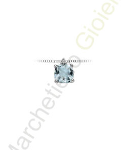 Collana Oro Bianco Diamanti Acquamarina Luce Collezione Gocce