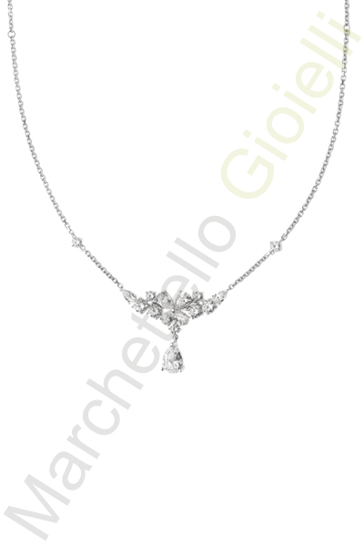 Collana Argento Bianco Zirconi Comete Gioielli Collezione Farfalle