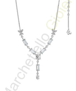 Collana Argento Bianco Zirconi Comete Gioielli Collezione Farfalle