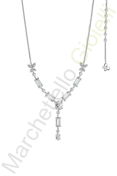 Collana Argento Bianco Zirconi Comete Gioielli Collezione Farfalle