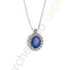 Collana Oro Bianco Diamanti Zaffiro Comete Gioielli Collezione Classic