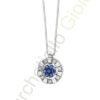 Collana Oro Bianco Diamanti Zaffiro Comete Gioielli Collezione Girasole