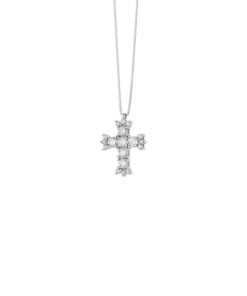 Croce Oro Bianco Diamanti Comete Gioielli Collezione Princess