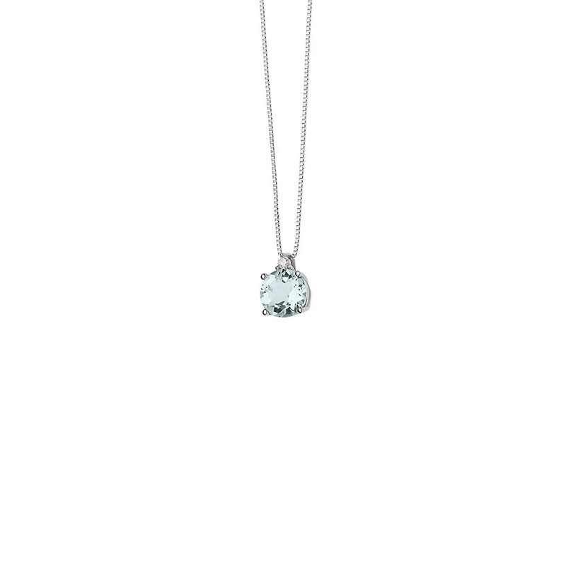 Collana Oro Bianco Diamanti Acquamarina Comete Gioielli Collezione Storia Di Luce