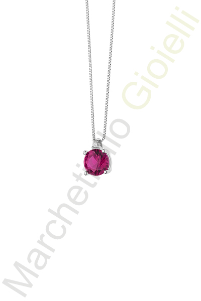 Collana Oro Bianco Diamanti Rubino Ricristallizzato Comete Gioielli Collezione Storia Di Luce