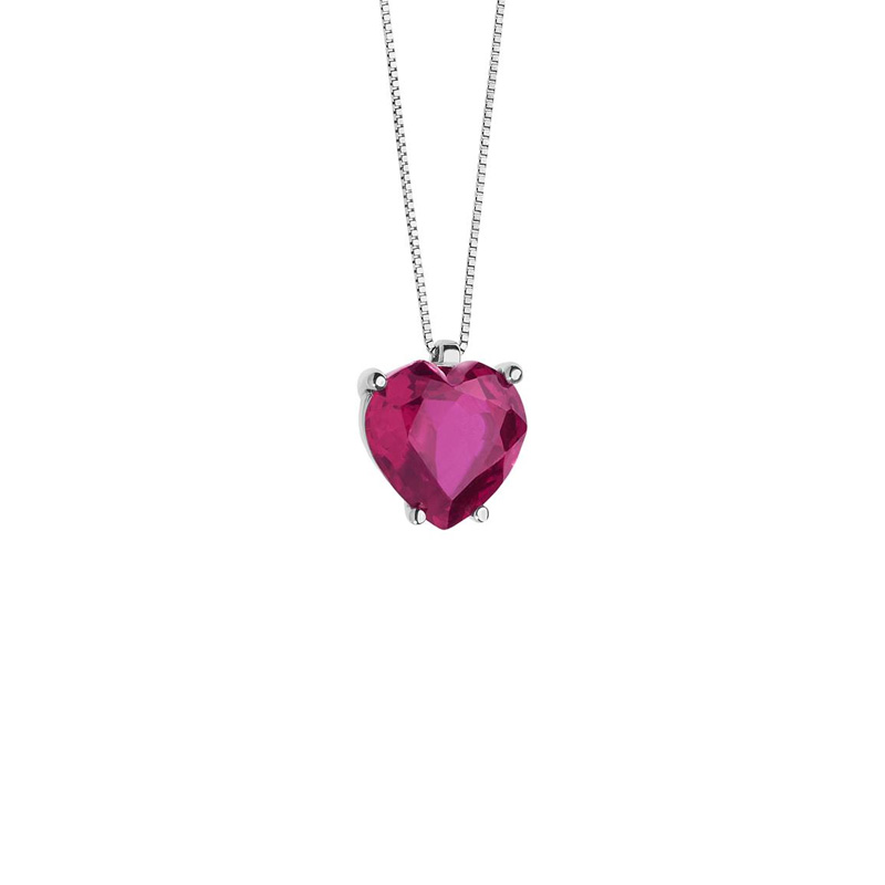 Collana Oro Bianco Rubino Ricristallizzato Comete Gioielli Collezione Storia Di Luce