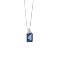 Collana Oro Bianco Diamanti Zaffiro Ricristallizzato Comete Gioielli Collezione Storia Di Luce