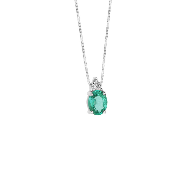Collana Oro Bianco Diamanti Smeraldo Comete Gioielli Collezione Storia Di Luce