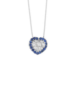 Collana Oro Bianco Diamanti Zaffiri Comete Gioielli Collezione Love In Love