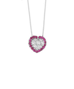 Collana Oro Bianco Diamanti Rubini Comete Gioielli Collezione Love In Love