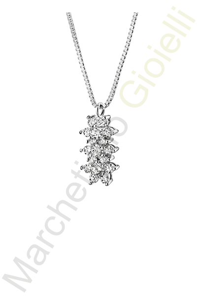 Collana Oro Bianco Diamanti Comete Gioielli Collezione Classic