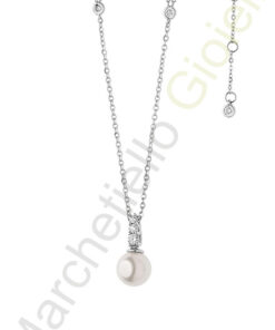 Collana Oro Bianco Diamanti Perle Comete Gioielli Collezione Classic