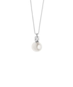 Collana Oro Bianco Diamanti Perle Comete Gioielli Collezione Easy Basic