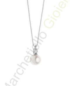 Collana Oro Bianco Diamanti Perle Comete Gioielli Collezione Easy Basic