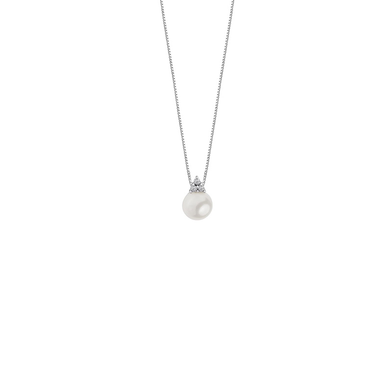 Collana Oro Bianco Perla Comete Gioielli Collezione Fantasia Di Perla