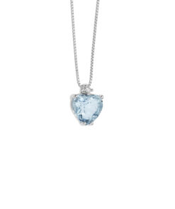 Collana Oro Bianco Diamanti Acquamarina Comete Gioielli Collezione Fantasia Di Acquamarina