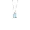 Collana Oro Bianco Diamanti Acquamarina Comete Gioielli Collezione Azzurra