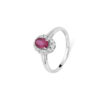 Anello Oro Bianco Diamanti Rubino Luce Collezione Iride