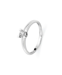 Solitario Oro Bianco Diamanti Luce Collezione Diva