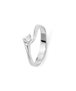 Solitario Oro Bianco Diamanti Luce Collezione Unica