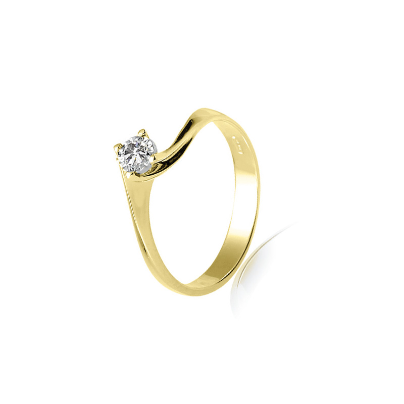 Solitario Oro Giallo Diamanti Luce Collezione Unica