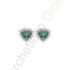 Orecchini Oro Bianco Diamanti Smeraldi Luce Collezione Armonie