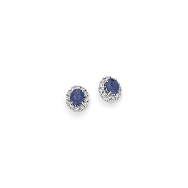 Orecchini Oro Bianco Diamanti Zaffiri Luce Collezione Iride