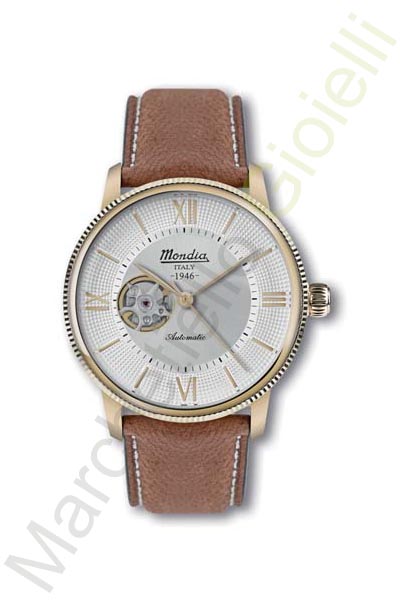 Orologio Acciaio Cinturino Pelle Automatico Mondia Collezione 1945