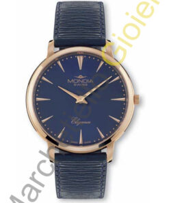 Orologio Acciaio Pelle Quarzo Mondia Collezione Elegance