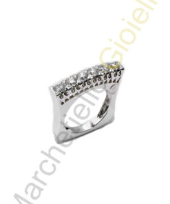 Anello Oro Bianco Diamanti Pontevecchio Collezione Artemide