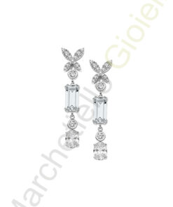 Orecchini Argento Bianco Zirconi Comete Gioielli Collezione Farfalle