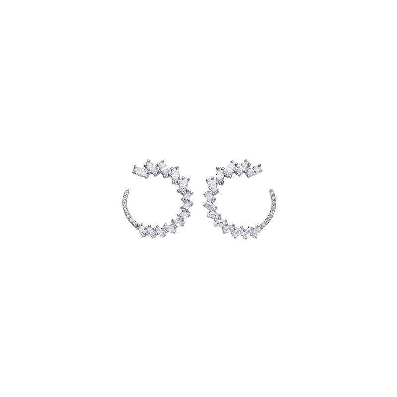 Orecchini Argento Bianco Zirconi Comete Gioielli Collezione Glamour