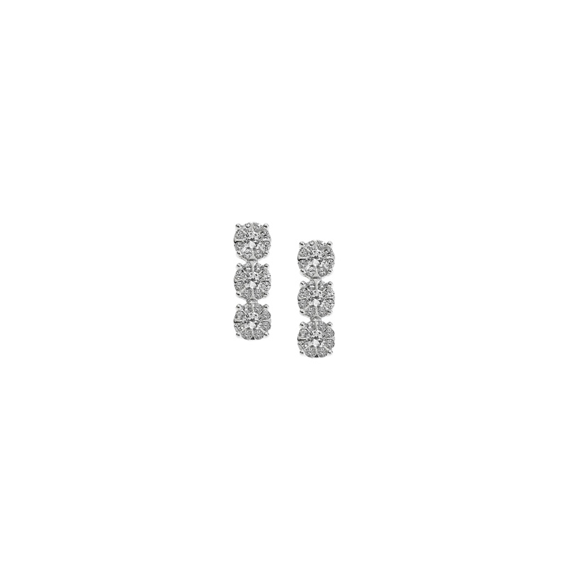 Orecchini Oro Bianco Diamanti Comete Gioielli Collezione Lumiere