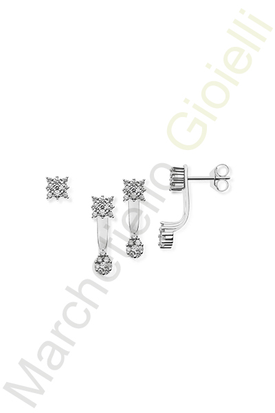Orecchini Oro Bianco Diamanti Comete Gioielli Collezione Love Infinity