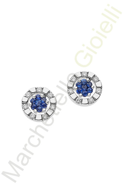 Orecchini Oro Bianco Zaffiri Comete Gioielli Collezione Girasole