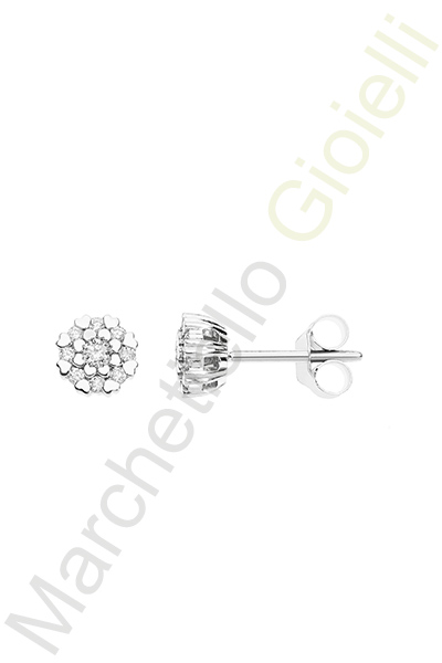 Orecchini Oro Bianco Diamanti Comete Gioielli Collezione Amour