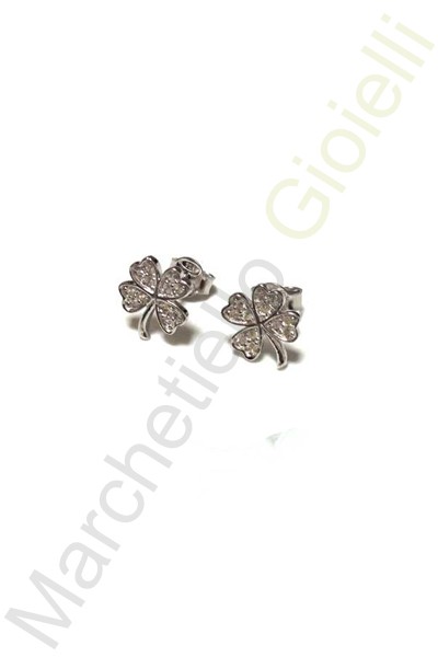 Orecchini Argento Bianco Zirconi Marcello Pane