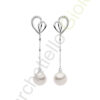 Orecchini Oro Bianco Diamanti Perle Comete Gioielli Collezione Fantasia Di Perle