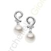 Orecchini Oro Bianco Diamanti Perle Comete Collezione Gioielli Fantasia Di Perle