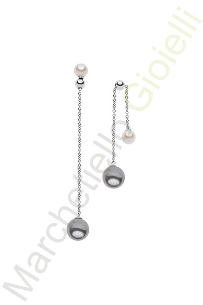 Orecchini Oro Bianco Perle Comete Collezione Gioielli Fantasia Di Perle
