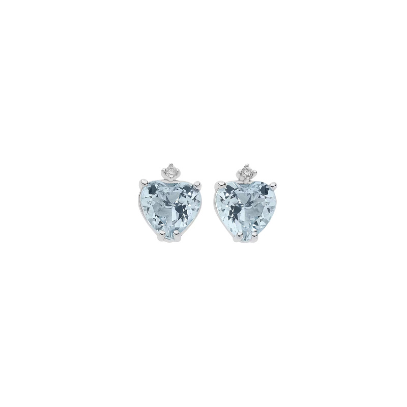 Orecchini Oro Bianco Diamanti Acquamarine Comete Gioielli Collezione Azzurra