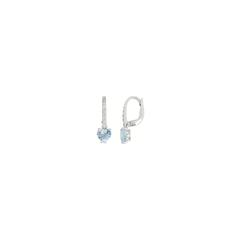 Orecchini Oro Bianco Diamanti Acquamarine Comete Gioielli Collezione Azzurra