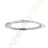 Bracciale Argento Bianco Rosa Zirconi Comete Gioielli Collezione Business
