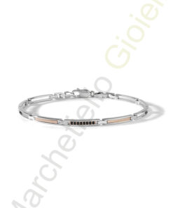 Bracciale Argento Bianco Rosa Zirconi Comete Gioielli Collezione Business