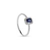 Anello Oro Bianco Diamanti Zaffiro Salvini Collezione Dora Forme