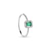 Anello Oro Bianco Diamanti Smeraldo Salvini Collezione Mini Dora Forme