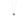 Collana Oro Bianco Diamanti Rubino Bliss Collezione Girasole