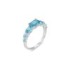 Anello Oro Bianco Diamanti Topazio Pontevecchio Collezione Iris