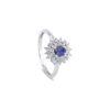 Anello Oro Bianco Diamanti Zaffiro Bliss Collezione Incanto