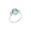 Anello Oro Bianco Diamanti Acquamarina Comete Gioielli Collezione Azzurra